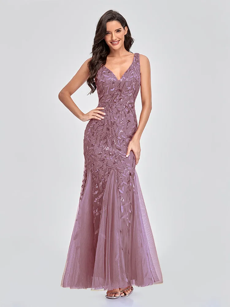Mermaid Cocktail Party Dresses for Women Sleeveless Sequins Prom Dresses