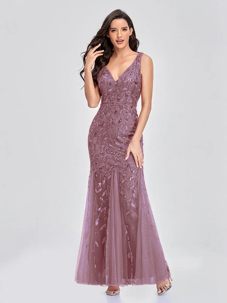 Mermaid Cocktail Party Dresses for Women Sleeveless Sequins Prom Dresses