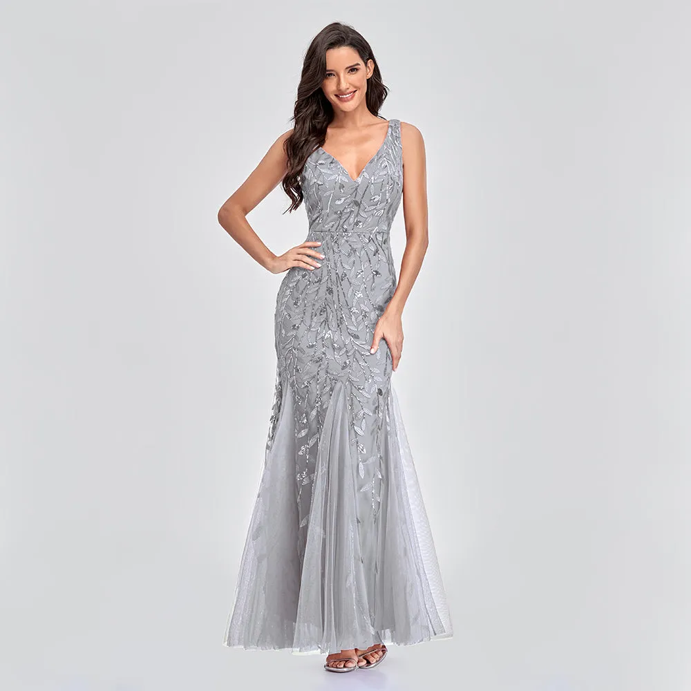 Mermaid Cocktail Party Dresses for Women Sleeveless Sequins Prom Dresses