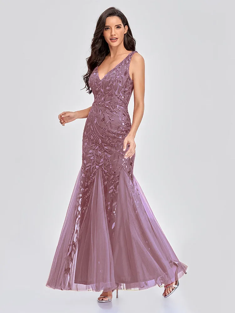 Mermaid Cocktail Party Dresses for Women Sleeveless Sequins Prom Dresses
