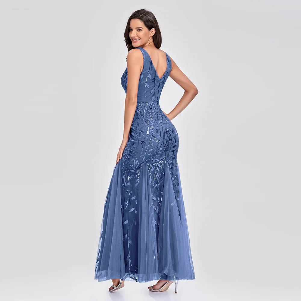 Mermaid Cocktail Party Dresses for Women Sleeveless Sequins Prom Dresses