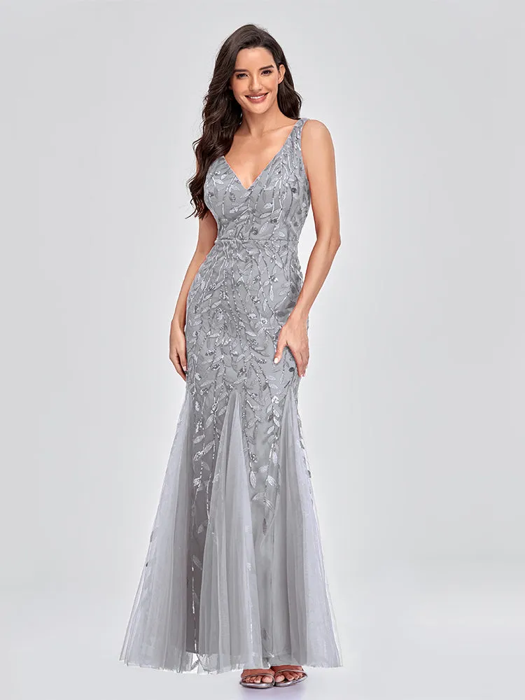 Mermaid Cocktail Party Dresses for Women Sleeveless Sequins Prom Dresses