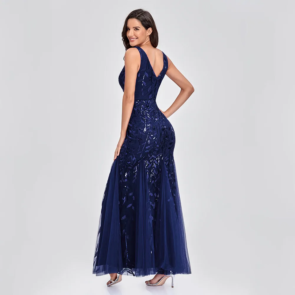 Mermaid Cocktail Party Dresses for Women Sleeveless Sequins Prom Dresses
