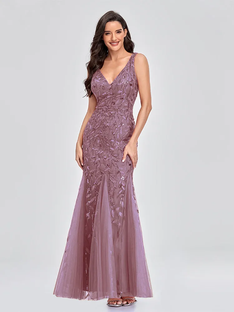 Mermaid Cocktail Party Dresses for Women Sleeveless Sequins Prom Dresses