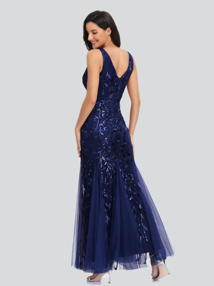 Mermaid Cocktail Party Dresses for Women Sleeveless Sequins Prom Dresses