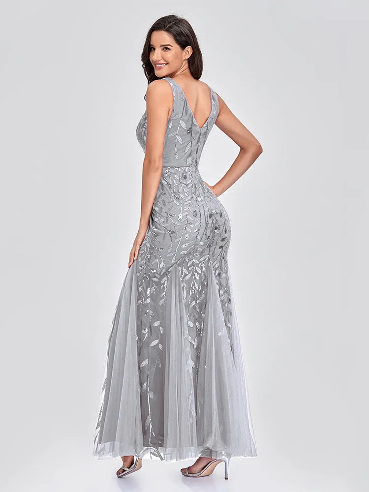 Mermaid Cocktail Party Dresses for Women Sleeveless Sequins Prom Dresses
