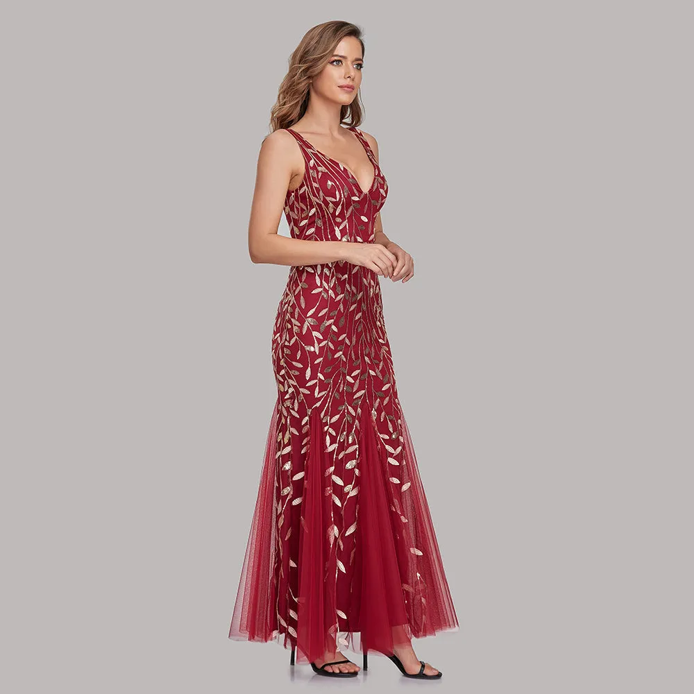 Mermaid Cocktail Party Dresses for Women Sleeveless Sequins Prom Dresses