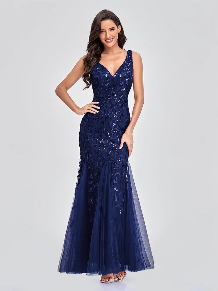 Mermaid Cocktail Party Dresses for Women Sleeveless Sequins Prom Dresses