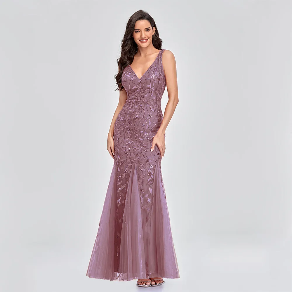 Mermaid Cocktail Party Dresses for Women Sleeveless Sequins Prom Dresses
