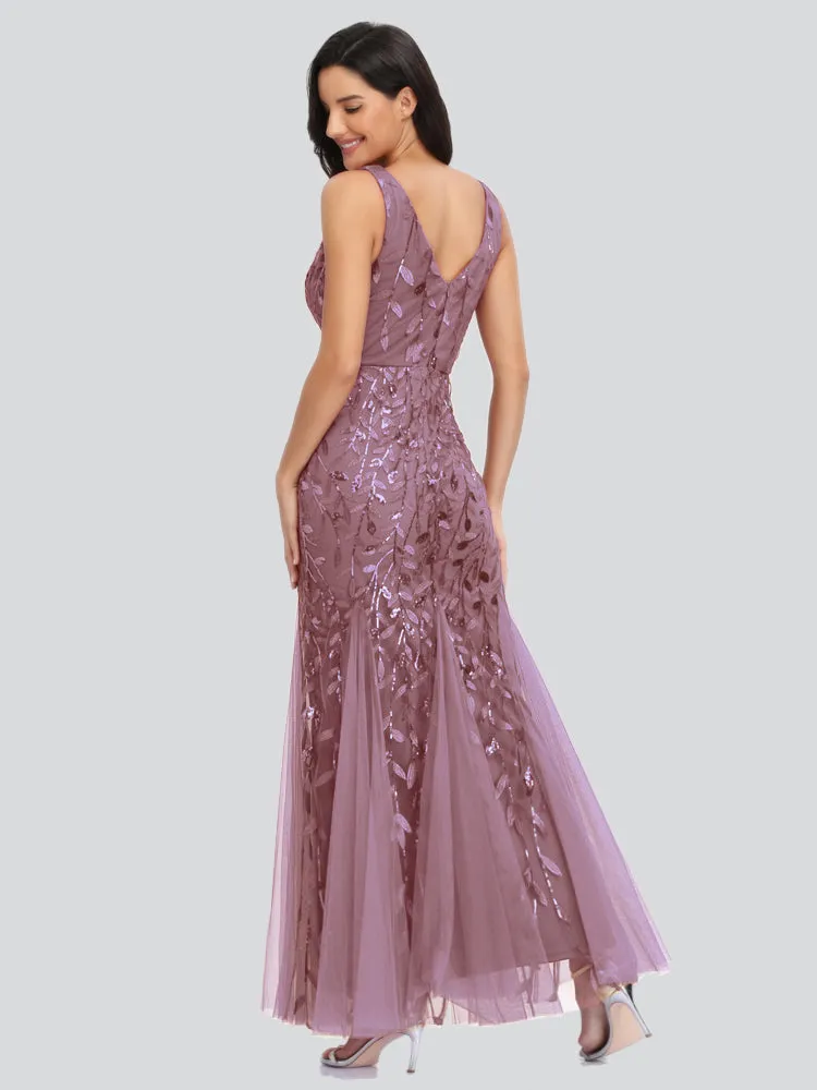 Mermaid Cocktail Party Dresses for Women Sleeveless Sequins Prom Dresses