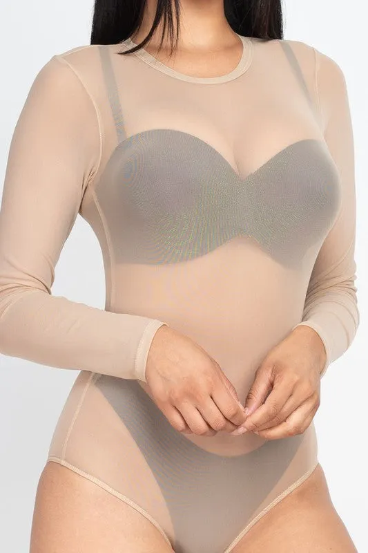 Mesh shirt Sheer blouse Long Sleeves Bodysuit (4 colors)