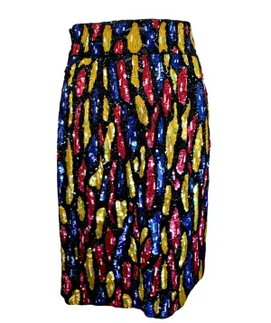 Mila Schon 80s Heavily Beaded and Sequined Cocktail Skirt