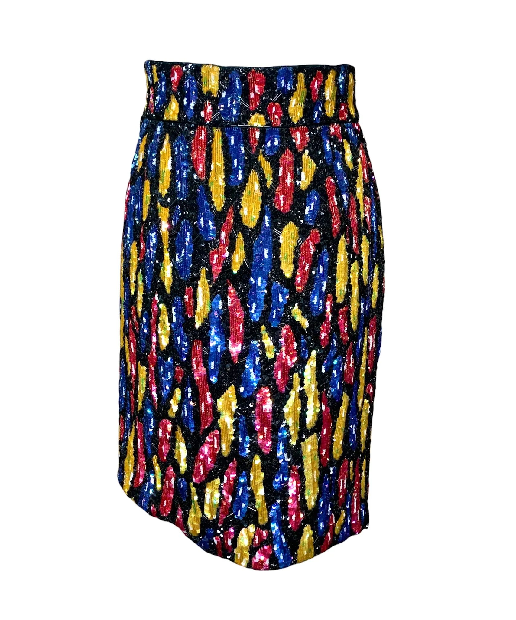 Mila Schon 80s Heavily Beaded and Sequined Cocktail Skirt