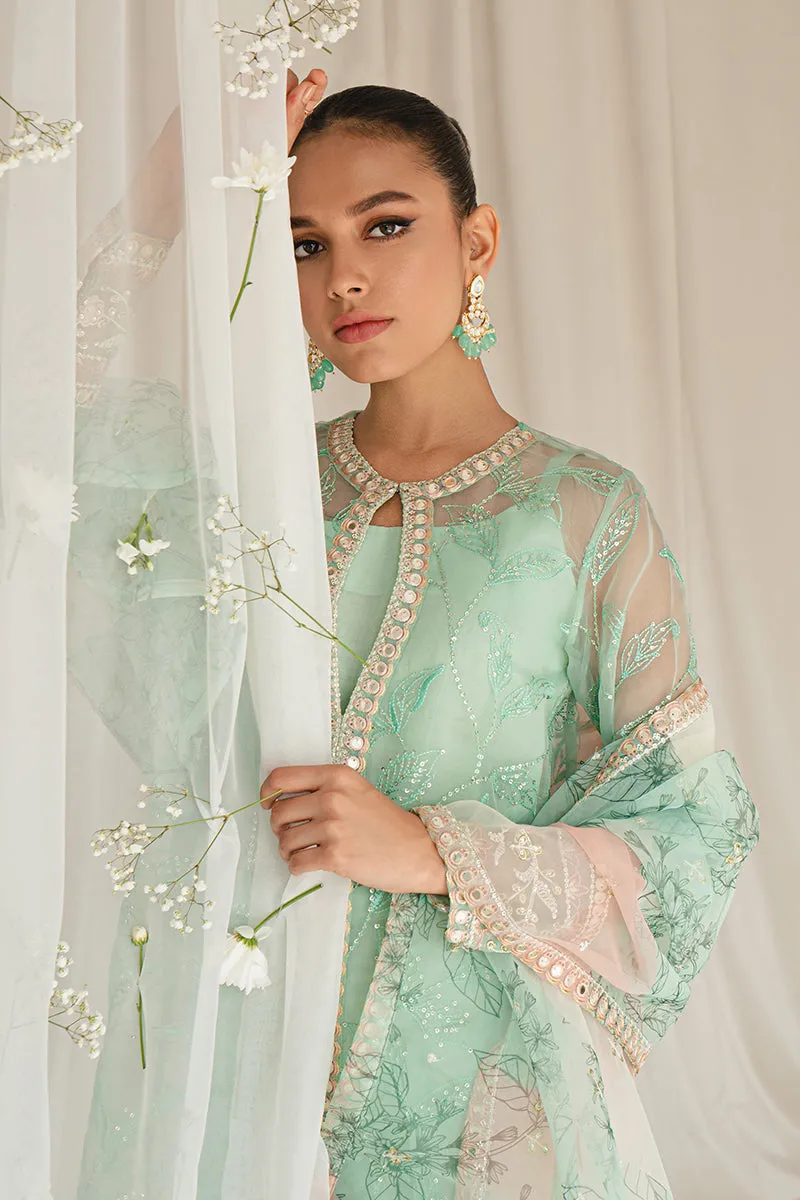Mint Green Traditionally Embellished Pakistani Salwar Suit with Dupatta