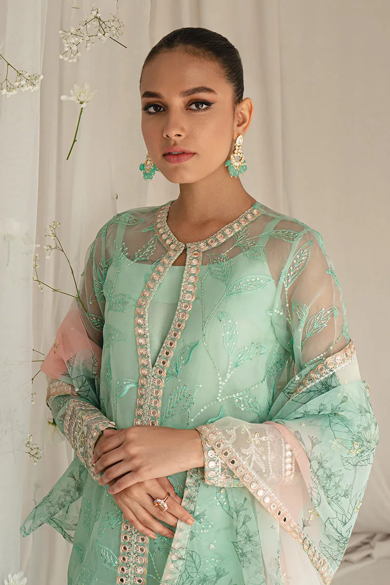 Mint Green Traditionally Embellished Pakistani Salwar Suit with Dupatta