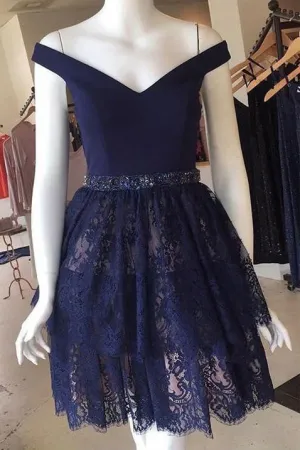 new New Arrival Princess V-neck Lace Short Homecoming Dress,Prom Dress OK358