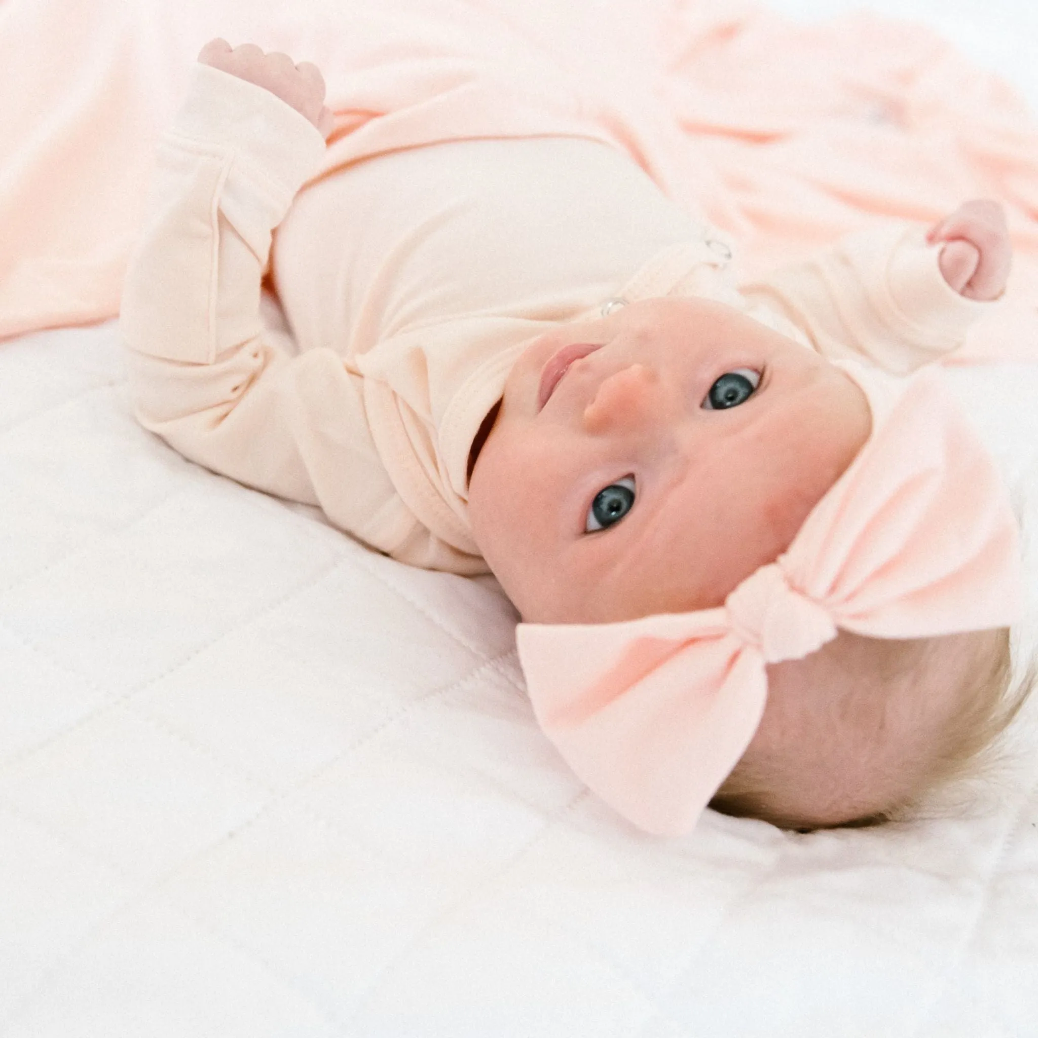 Newborn Knotted Gown - Blush