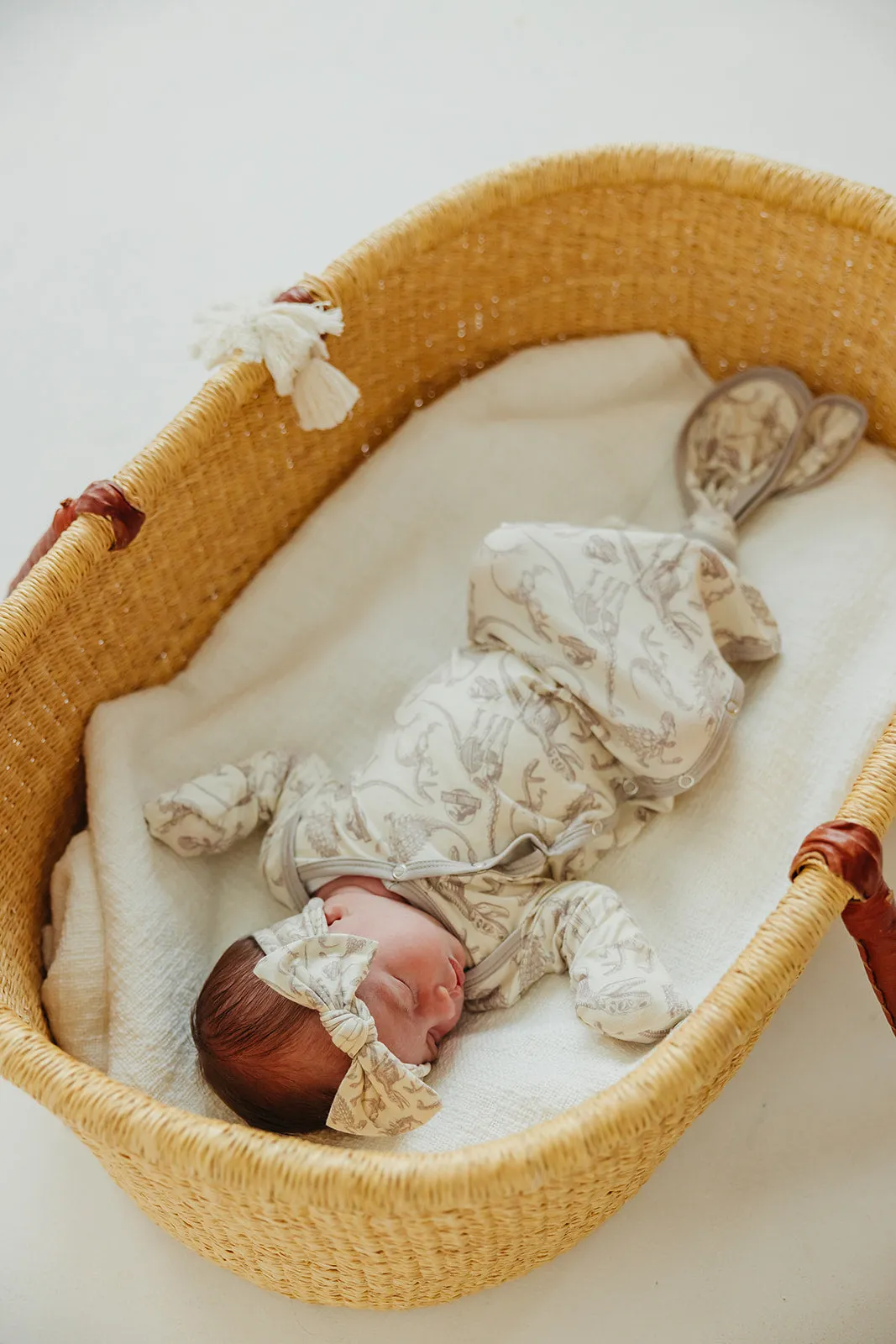 Newborn Knotted Gown - Jurassic Park Fossils