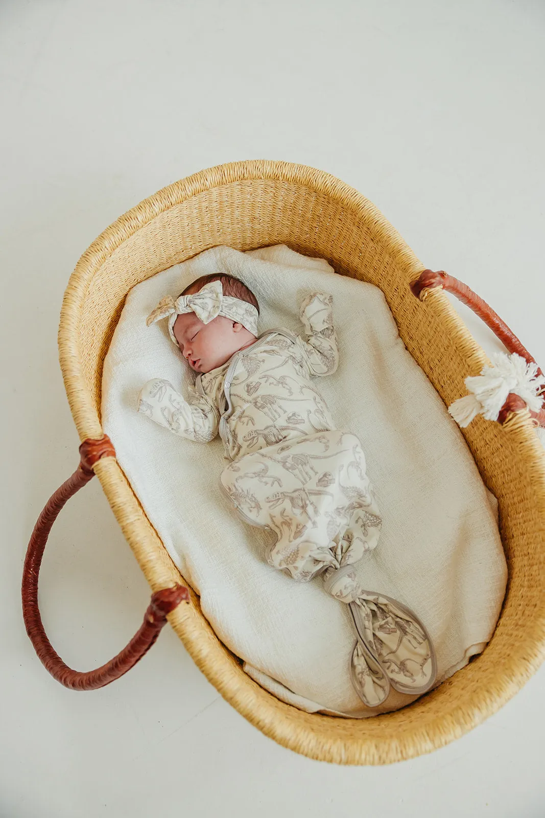 Newborn Knotted Gown - Jurassic Park Fossils