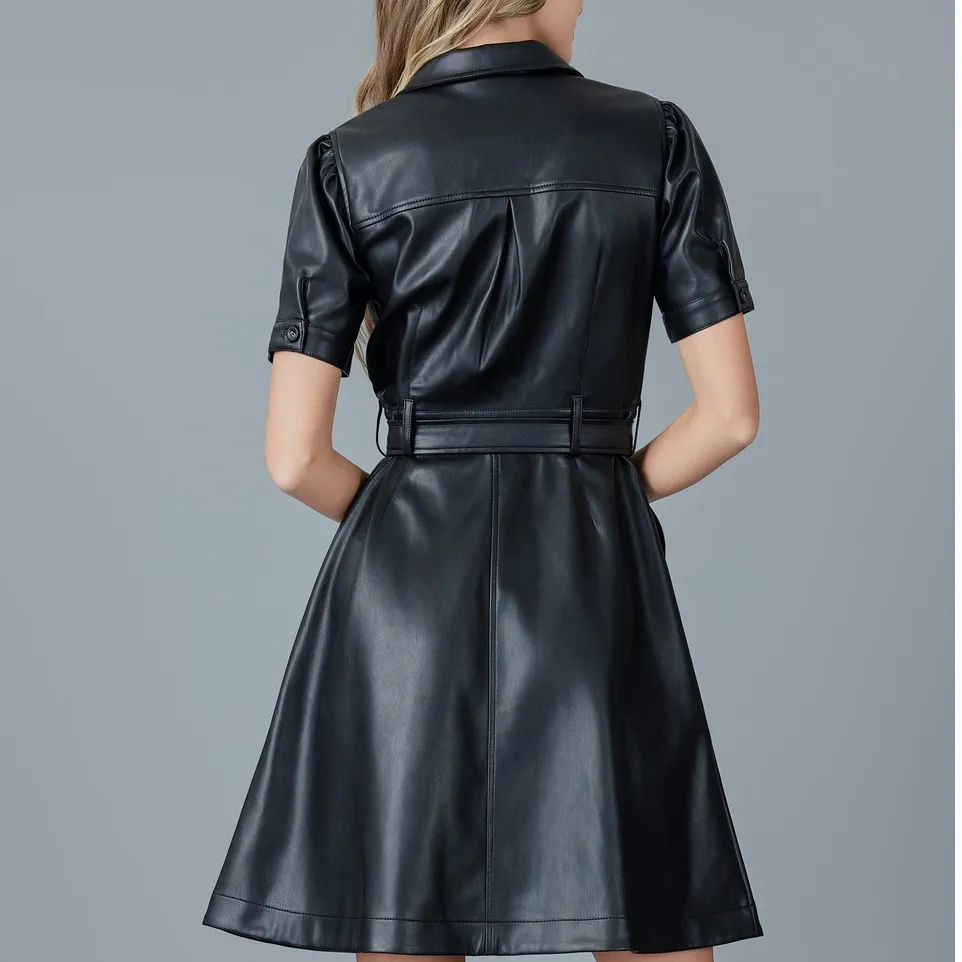 Nicole Faux Leather Dress