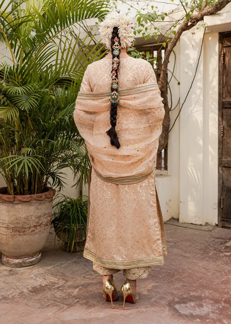 Nude Pink Gold Shirt Salwar Pakistani Wedding Dresses