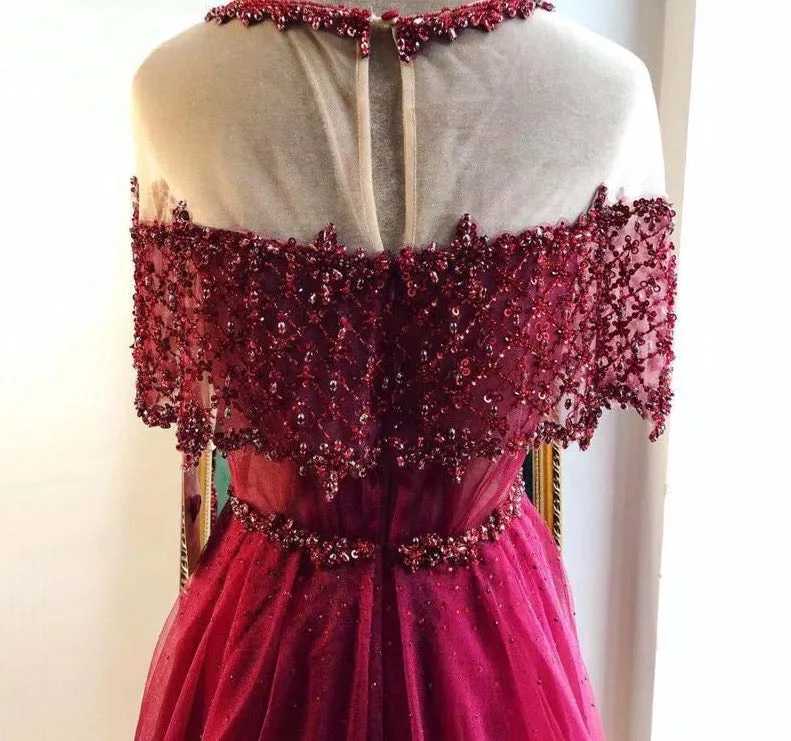O-Neck Diamond Sequins Sexy Evening Dresses