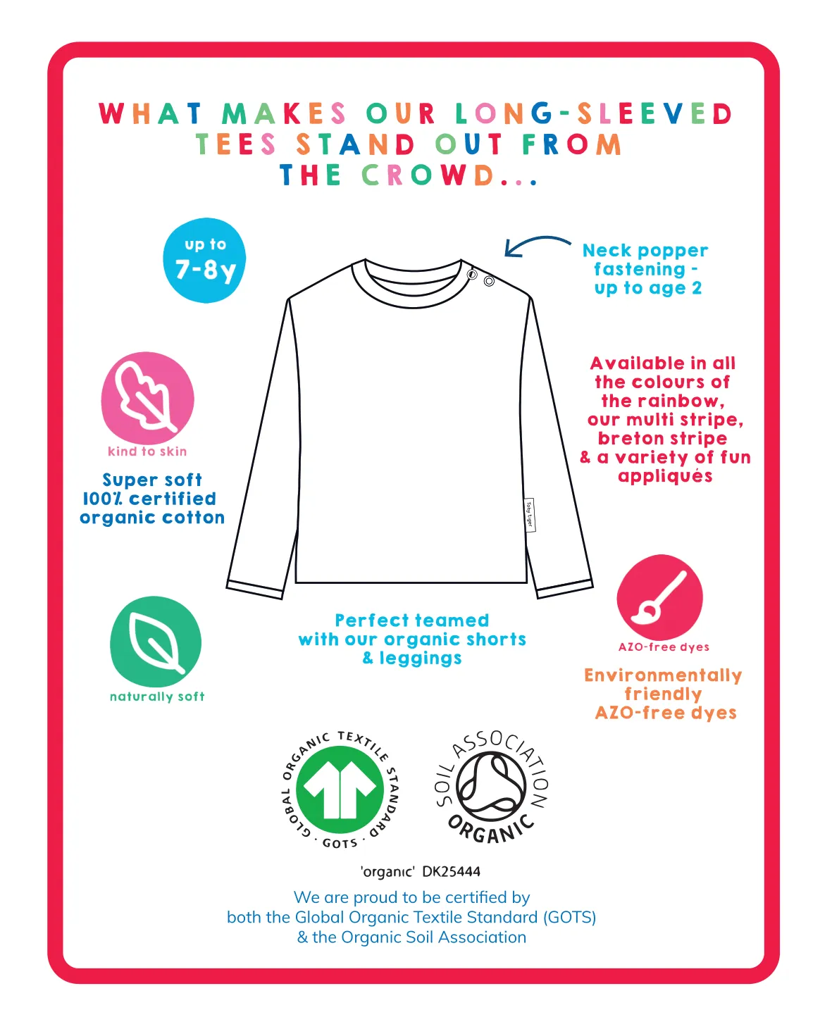 Organic Basic Long-Sleeved T-Shirt Bundle (7-8y / 128cm)