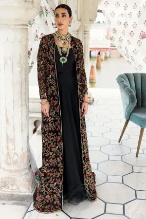 Pakistani Traditional Embroidered Black Gown with Dupatta