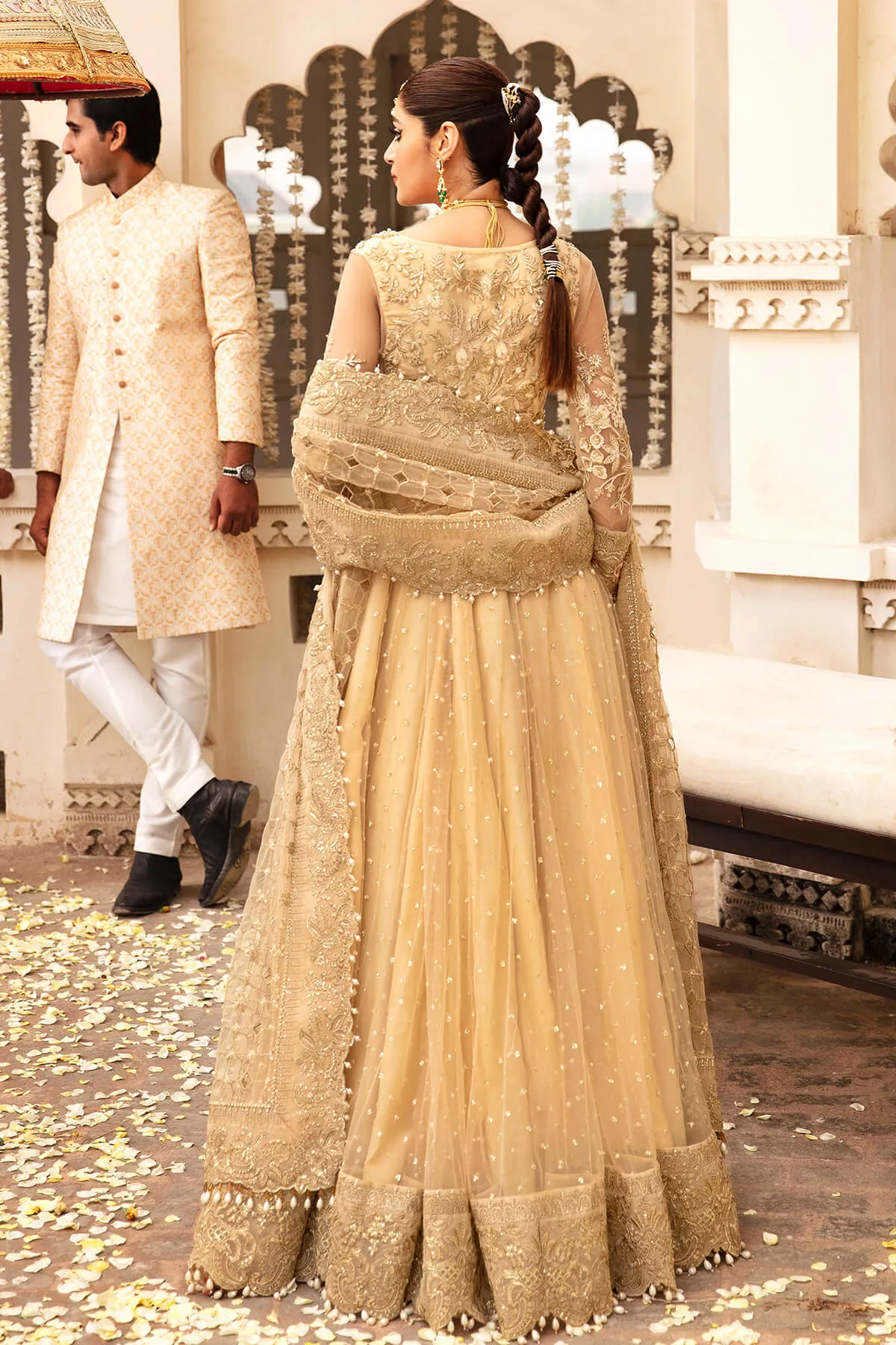 Pakistani Wedding Dress in Traditional Pishwas Style