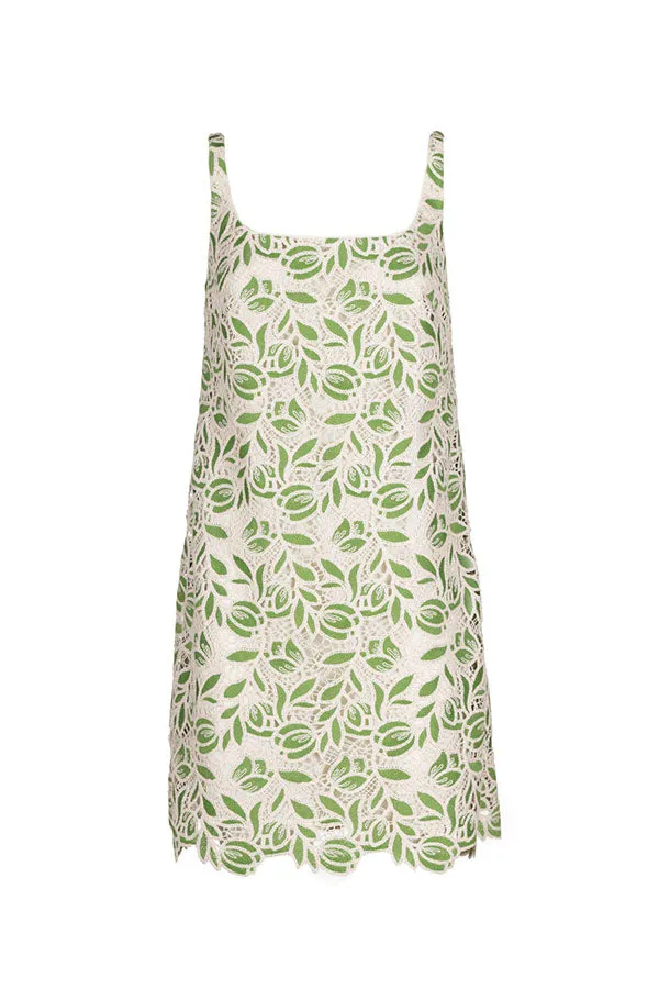 PANTOGRAFO GREEN MACRAME LACE DRESS