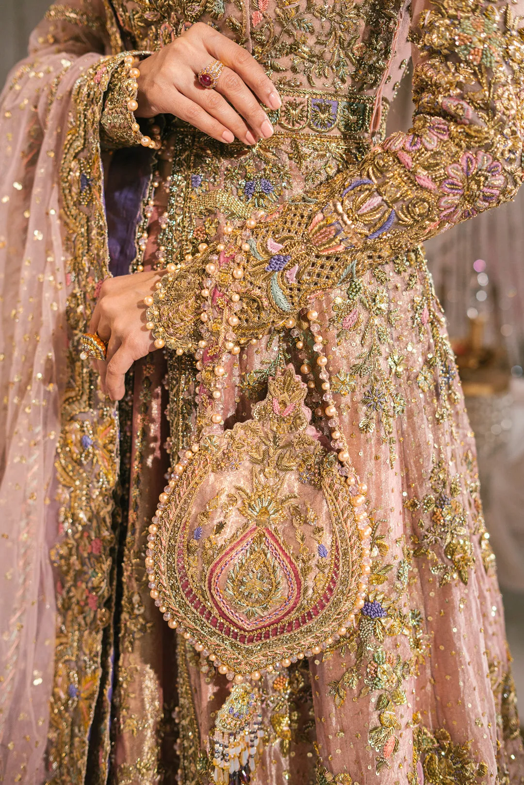 Peach Pink Bridal Lehenga Pakistani Wedding Dresses