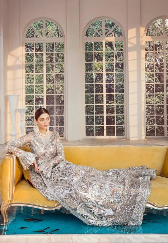 Pearl Golden Heavily Embellished Pakistani Pishwas Wedding Wear