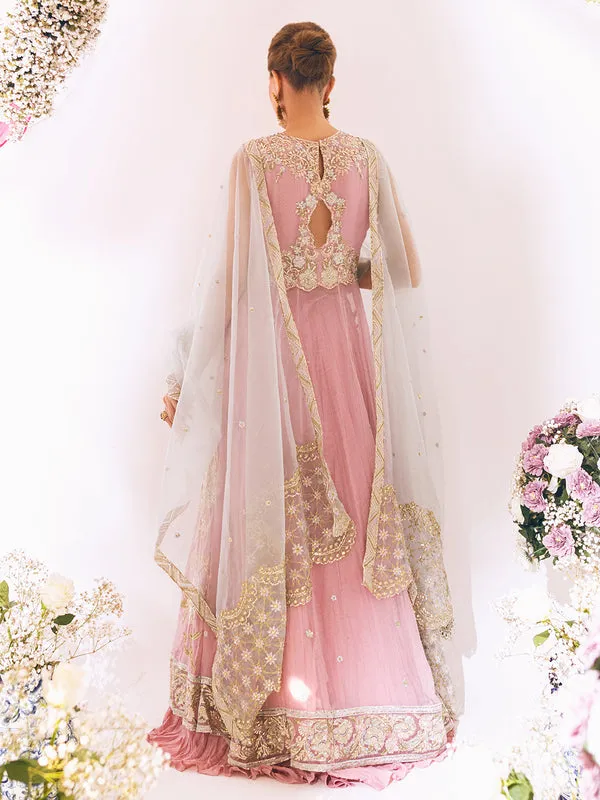Pink Heavily Embellished Pakistani Wedding Dress Pishwas Frock