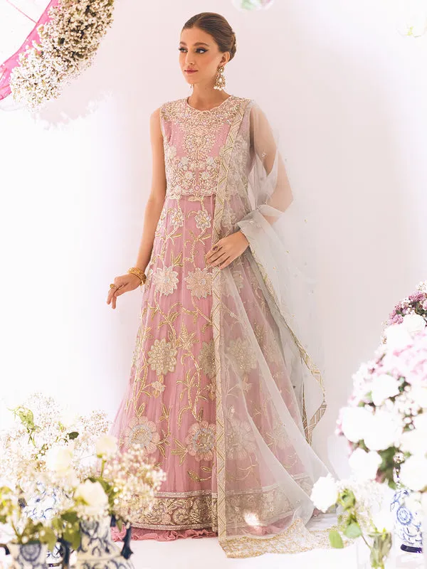 Pink Heavily Embellished Pakistani Wedding Dress Pishwas Frock