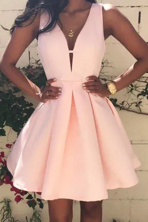 Pink Prom Dresses,Cute Homecoming dresses,Short Prom Dress,Party Dress for Girls OK300