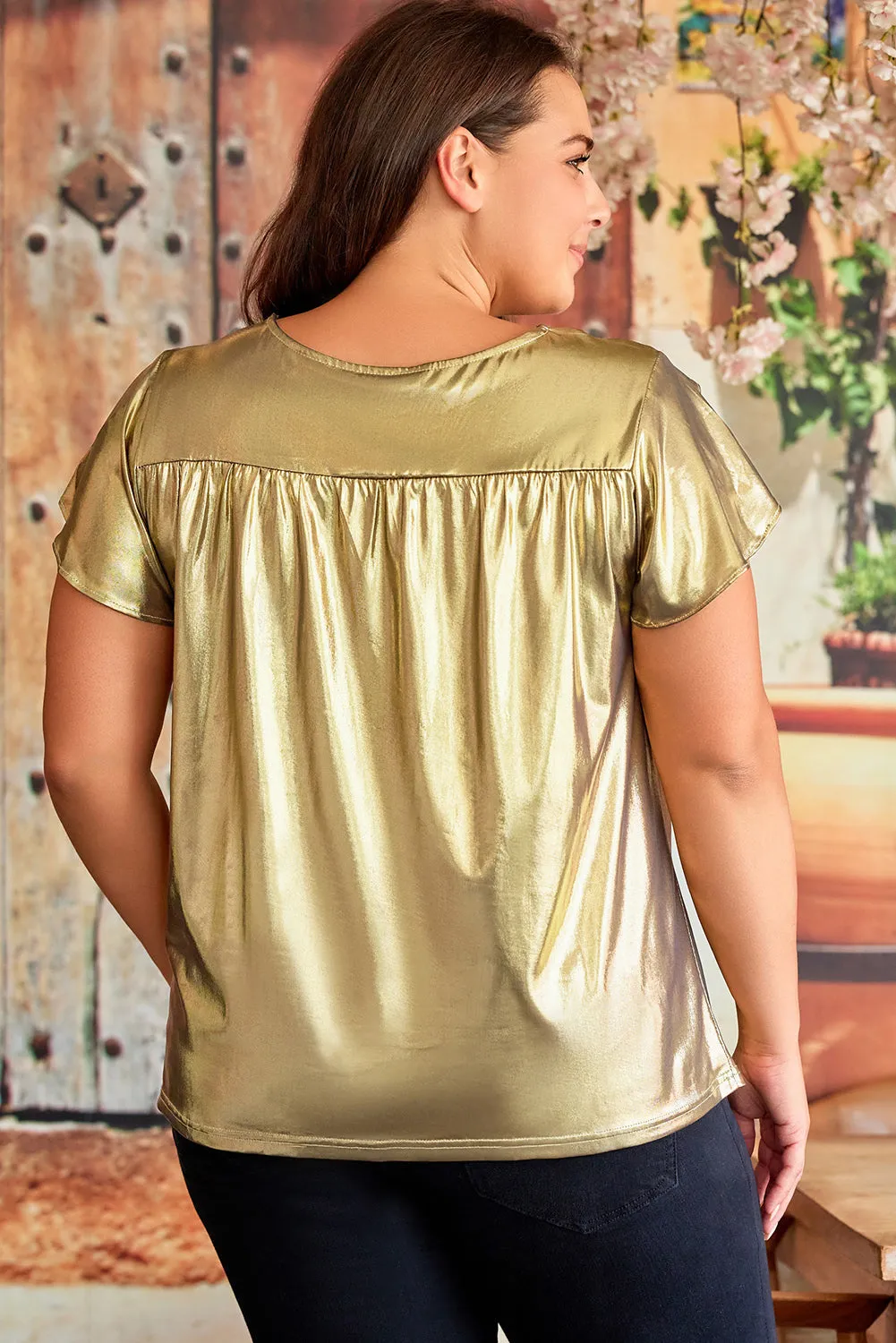 Plus Size Floral Embroidered Top