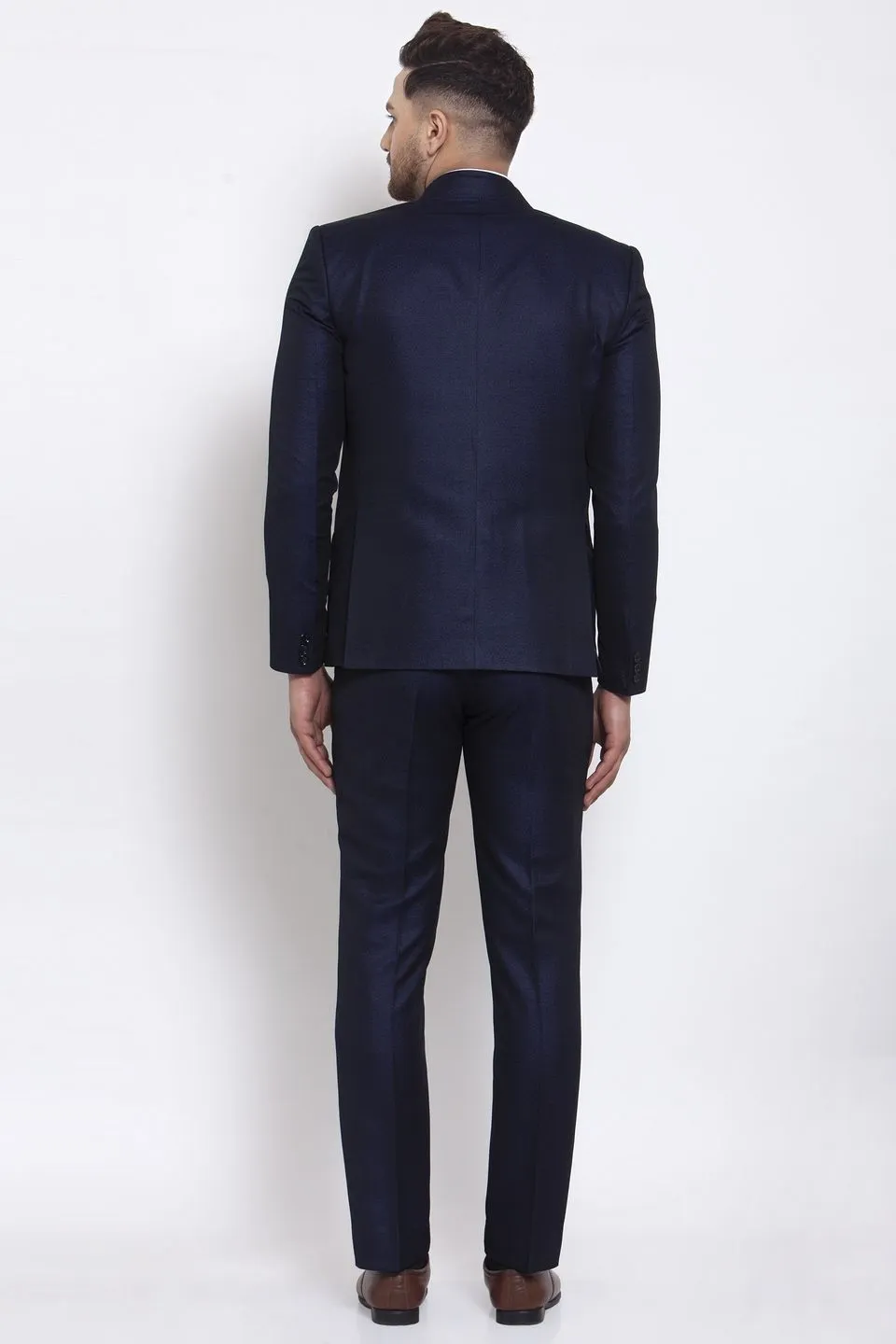 Poly Blend Blue Three Piece Suit