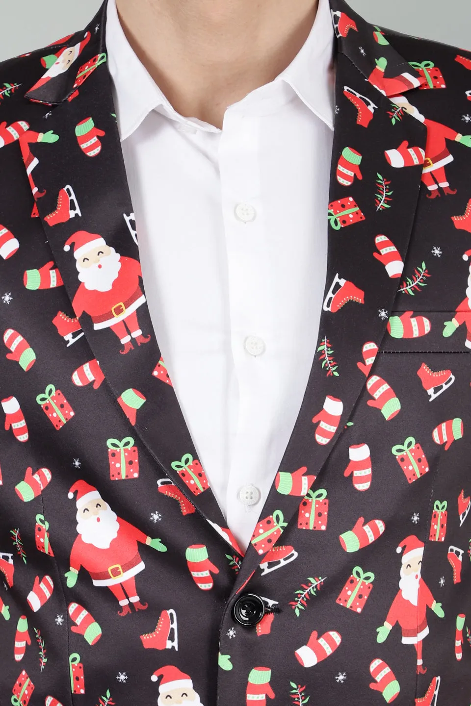 Polyester Christmas  Multicolored Blazer