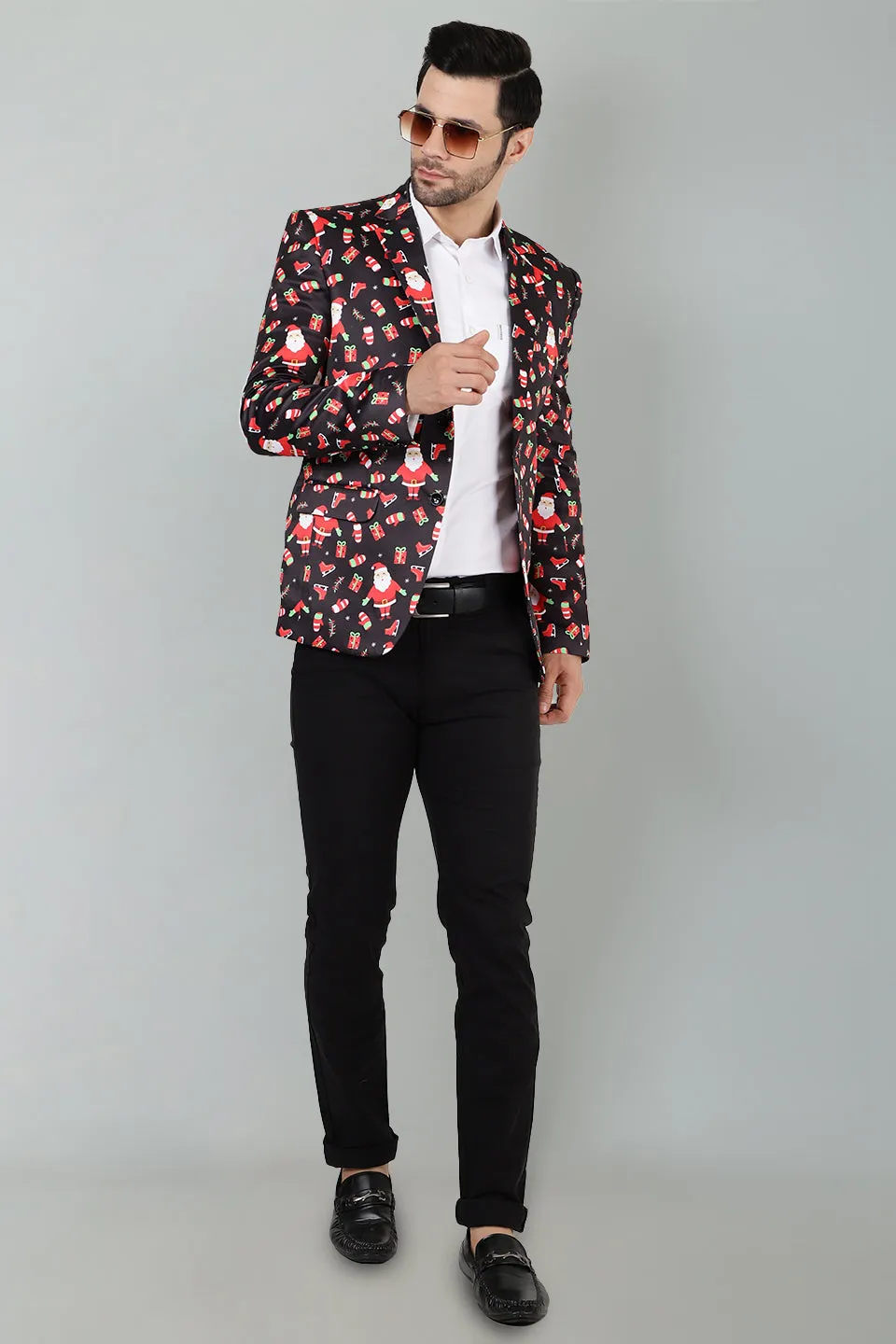 Polyester Christmas  Multicolored Blazer