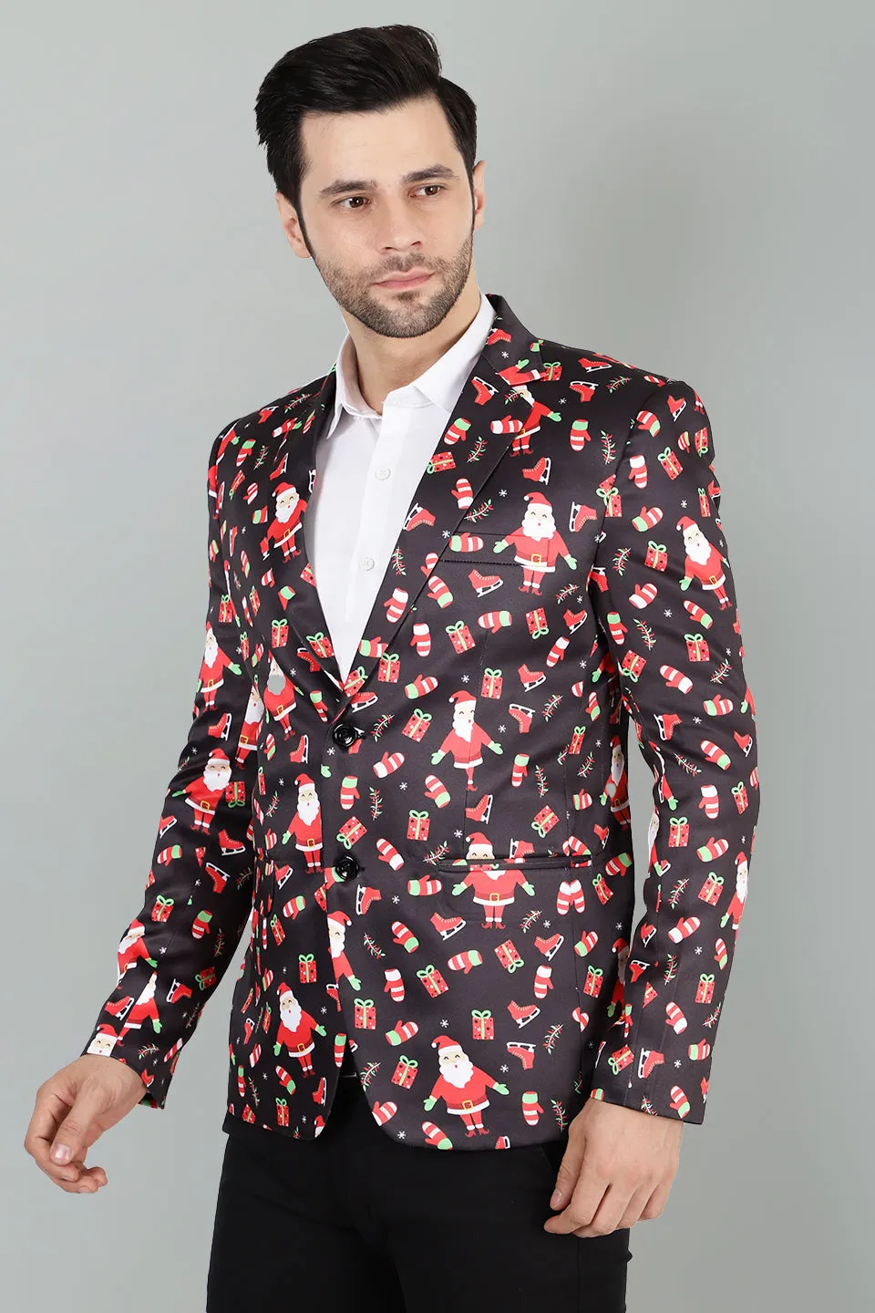 Polyester Christmas  Multicolored Blazer
