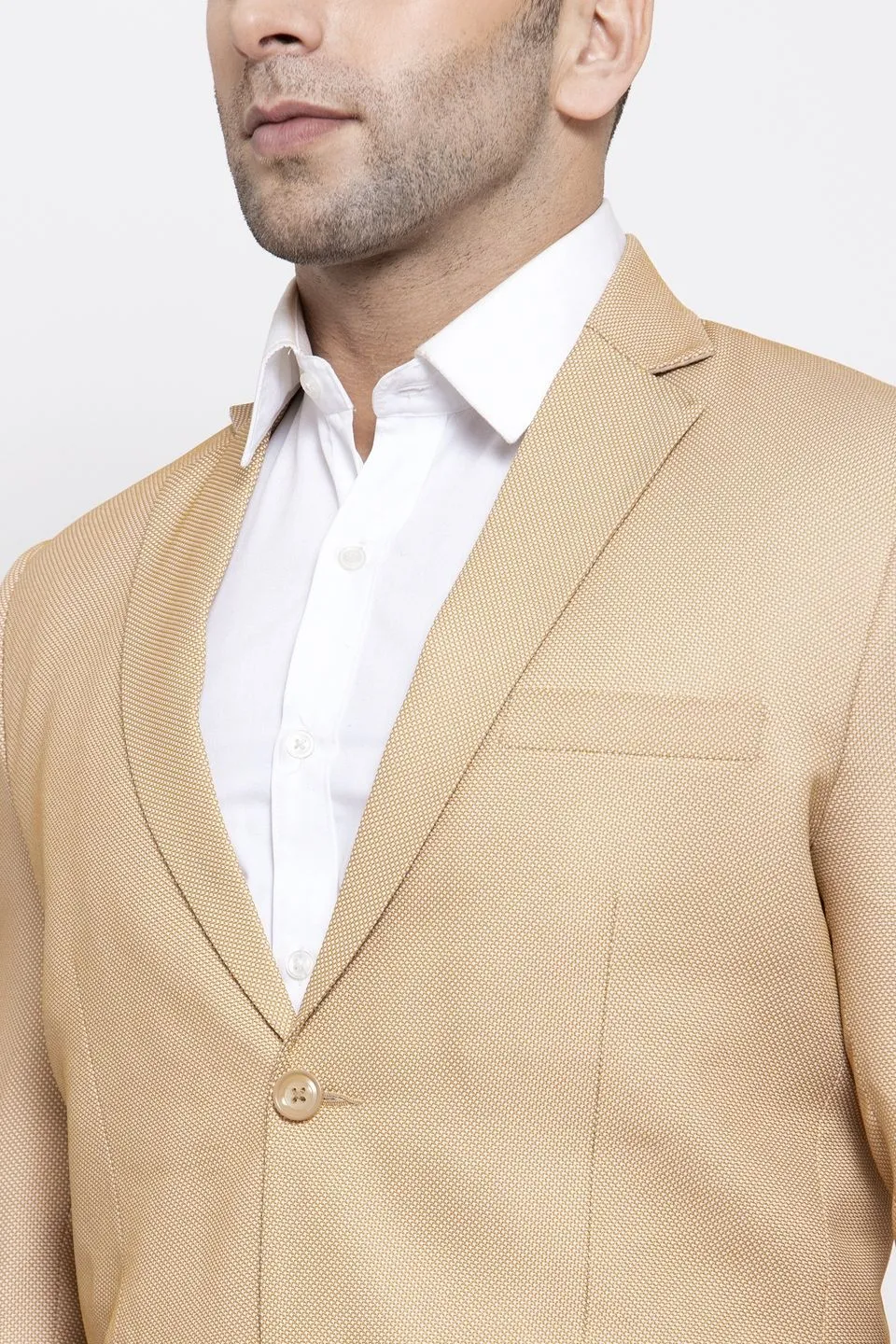 Polyester Cotton Beige Blazer