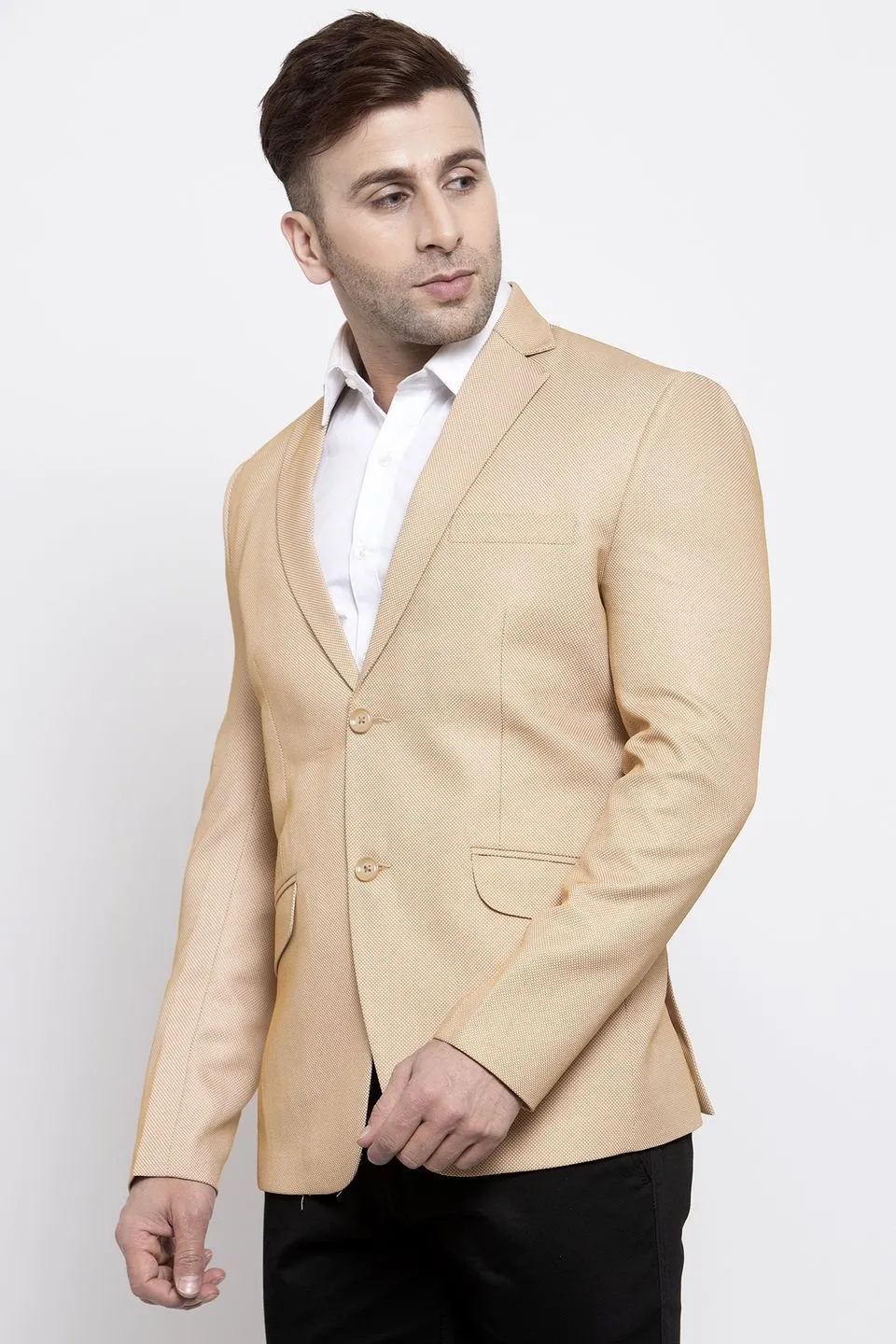 Polyester Cotton Beige Blazer