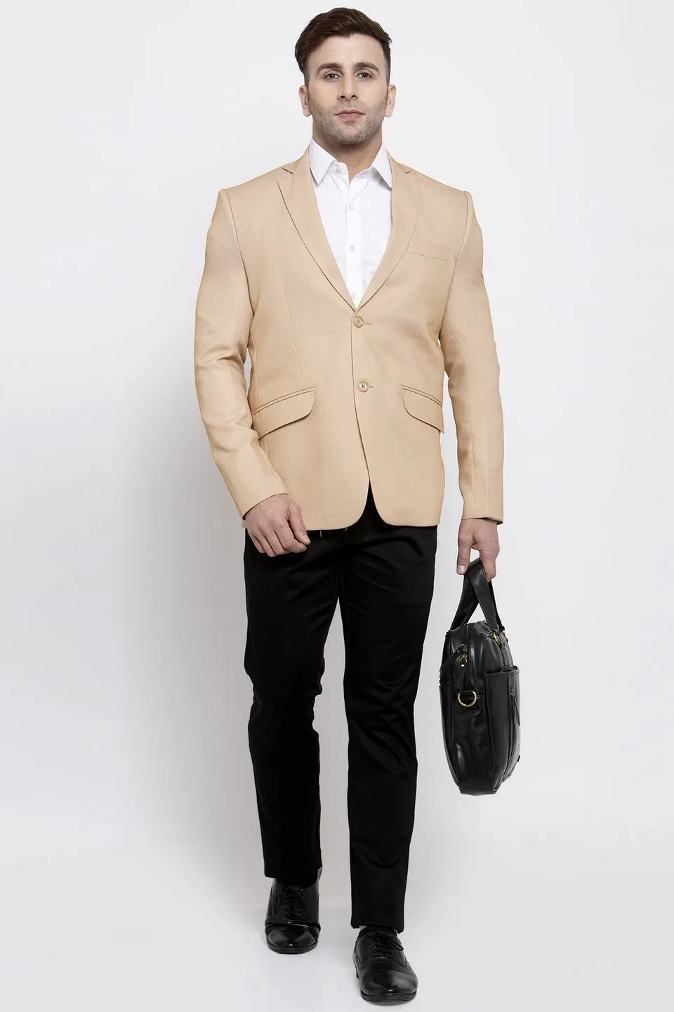 Polyester Cotton Beige Blazer