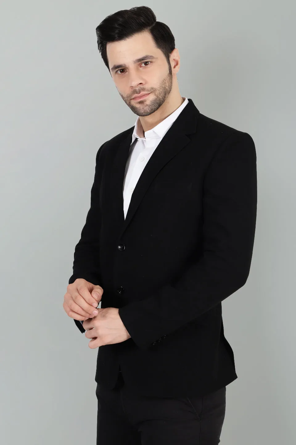 Polyester Cotton Black Blazer