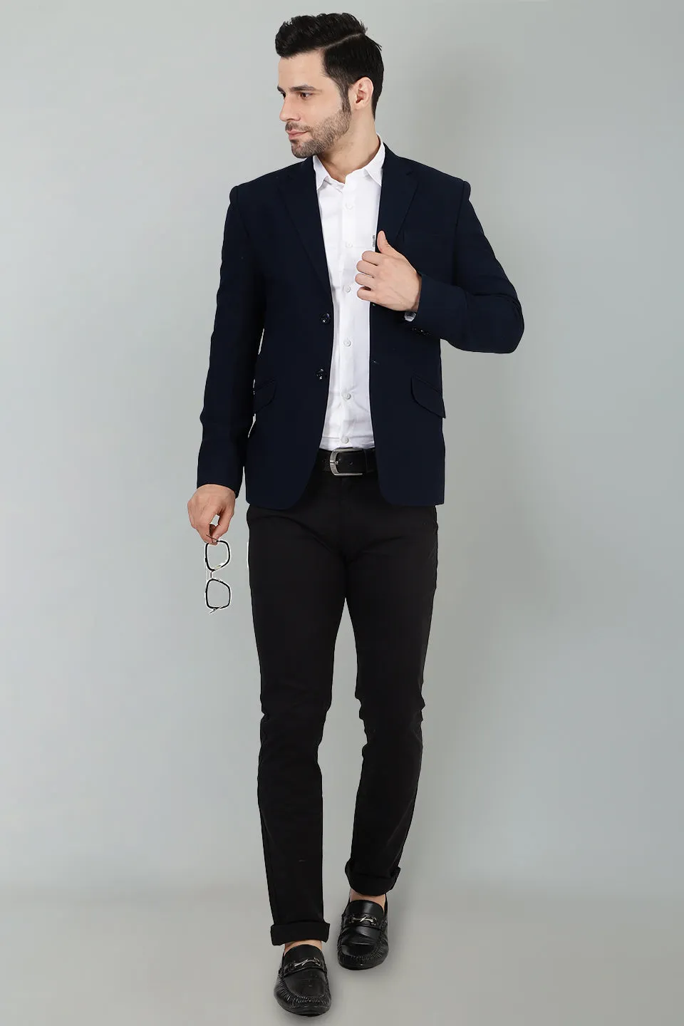 Polyester Cotton Blue Blazer