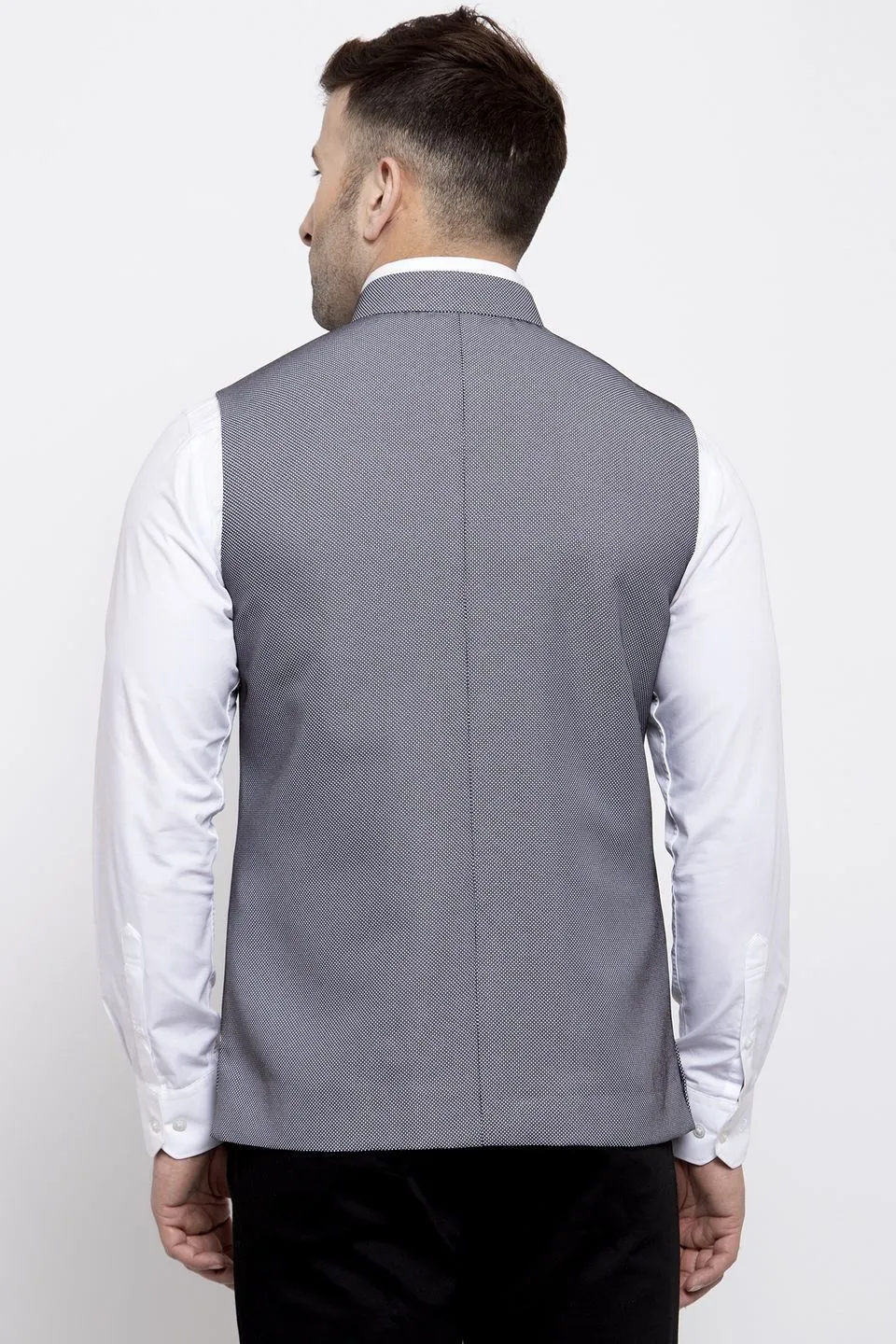 Polyester Cotton Grey Modi Nehru Jacket