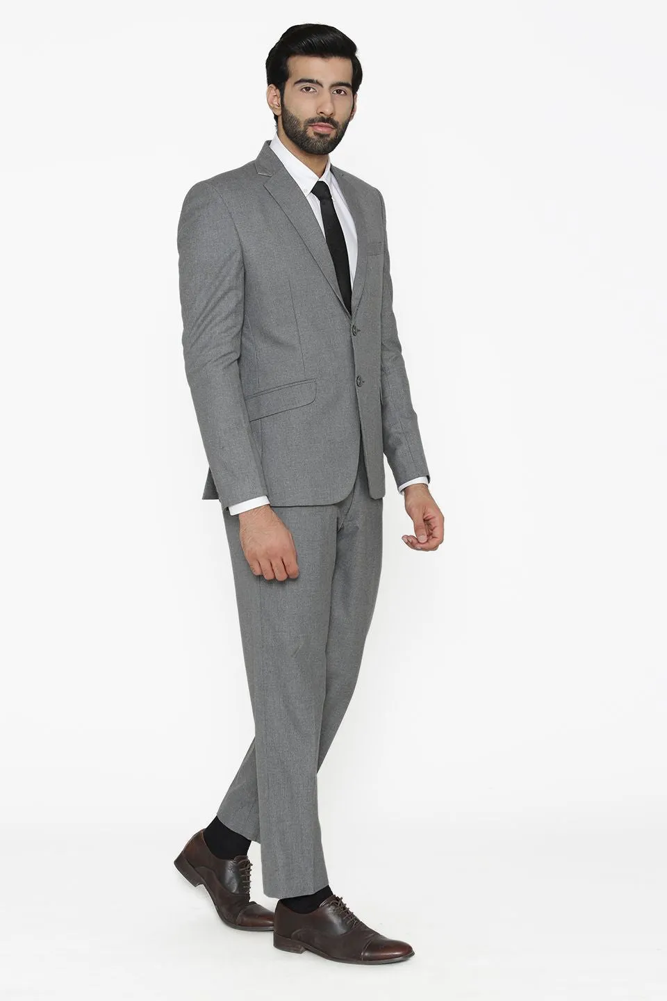 Polyester Cotton Grey Suit