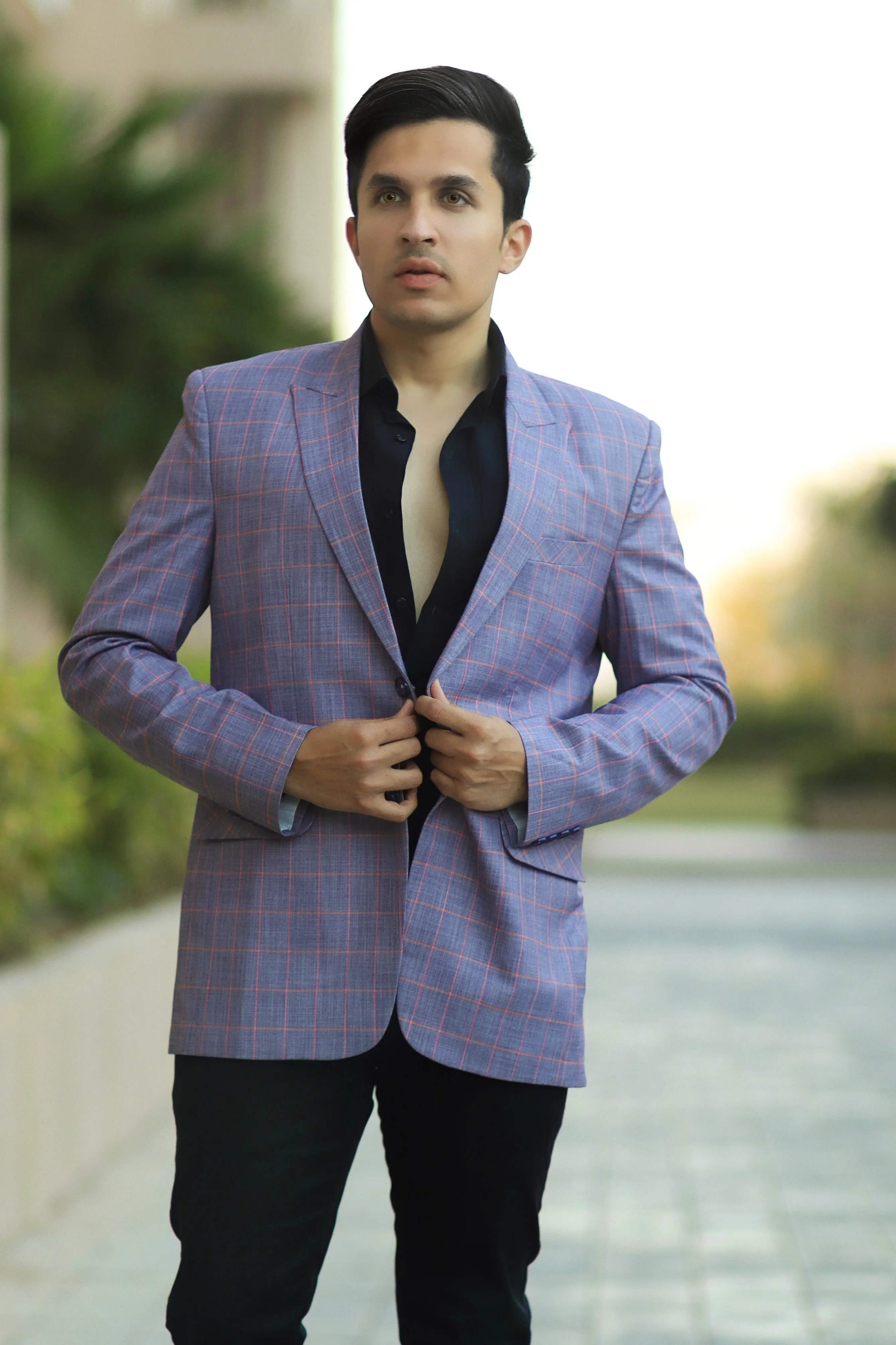 Polyester Cotton Purple  Blazer