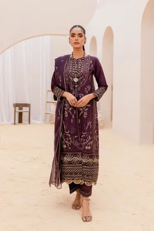Purple Paneled Lawn Kameez Trousers Pakistani Party Dress