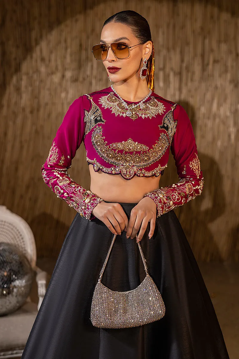 Raw Silk Black Lehenga Choli Pakistani Wedding Dresses